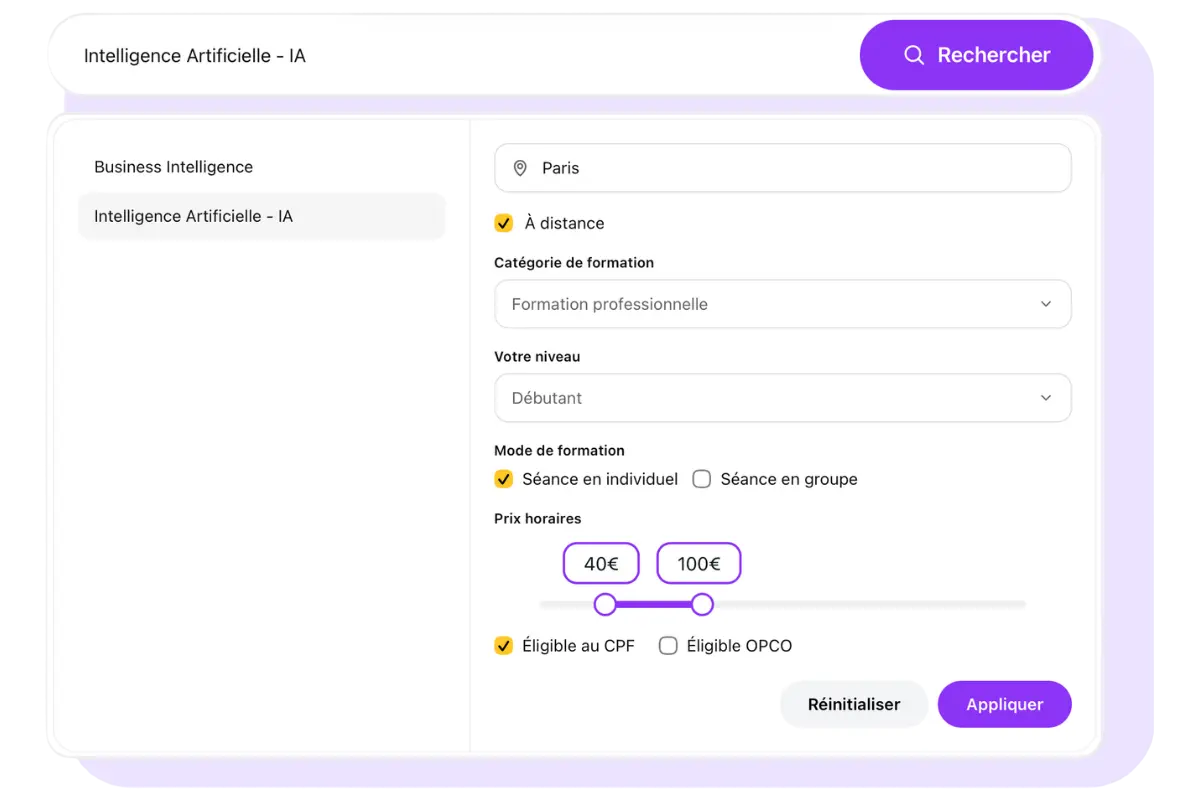 Recherchez facilement votre formation