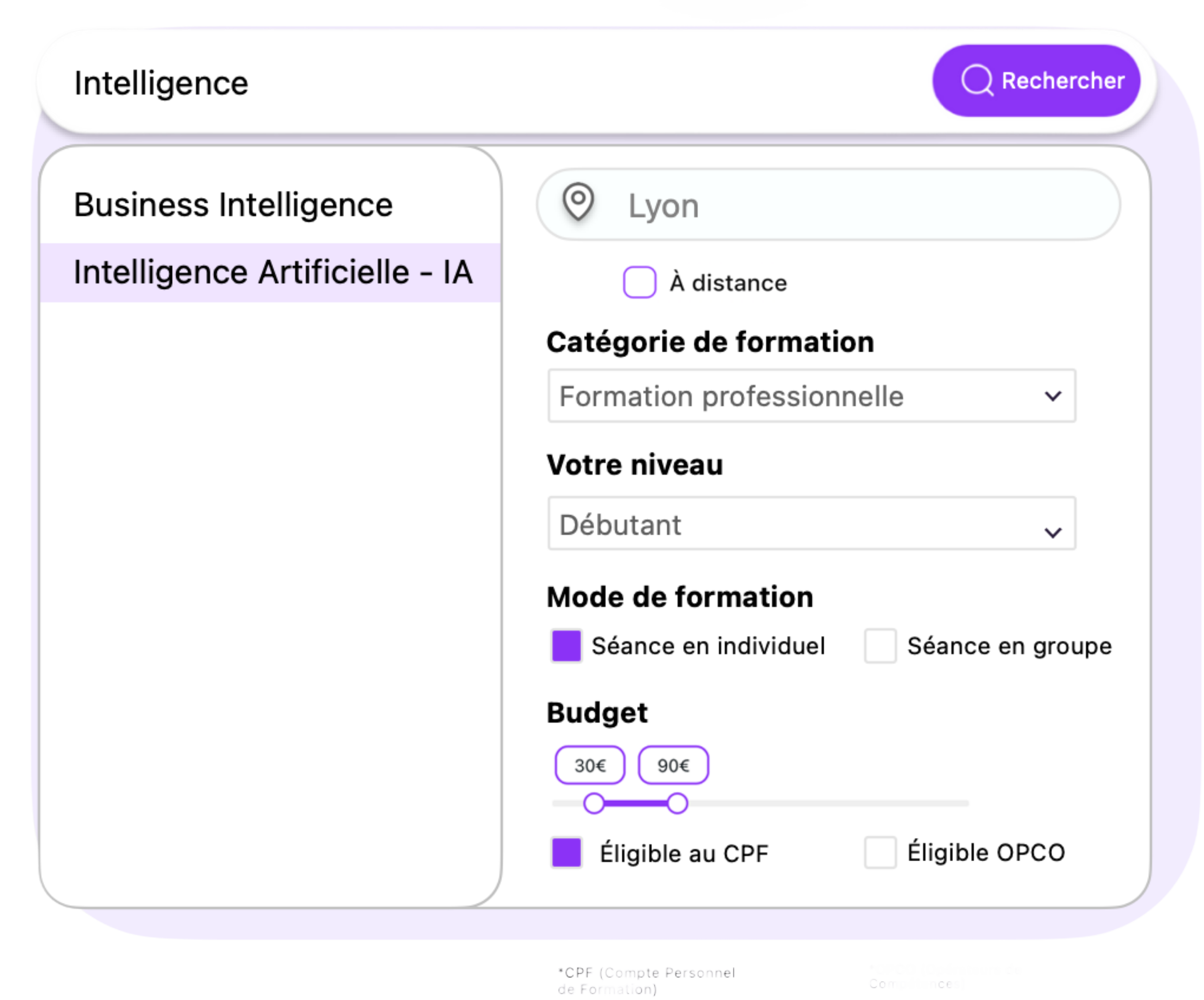 Recherchez facilement votre formation